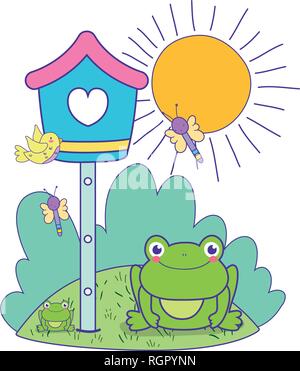 cute toad in the landscape with birdhouse Stock Vector Image & Art - Alamy