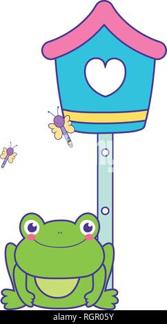 cute toad in the landscape with birdhouse Stock Vector Image & Art - Alamy