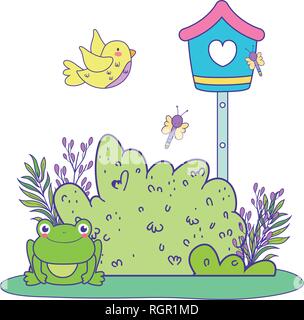 cute toad in the landscape with birdhouse Stock Vector Image & Art - Alamy