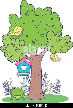cute toad in the landscape with birdhouse Stock Vector Image & Art - Alamy