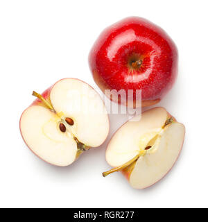 Red apples isolated on white background. Gala apple. Top view Stock Photo