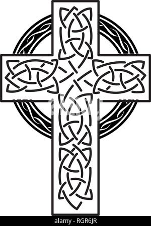 celtic cross clipart black and white