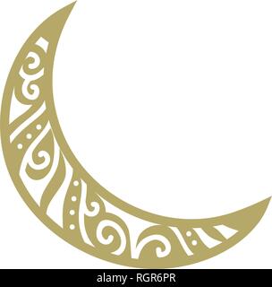 islamic ornament shape crescent moon lines icon design vector Stock ...
