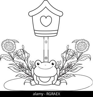 cute toad in the landscape with birdhouse Stock Vector Image & Art - Alamy