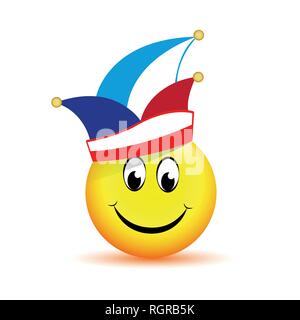 happy smiling face with carnival hat vector illustration EPS10 Stock Vector