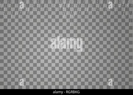 Vector rain isolated on transparent background . Template for your ...