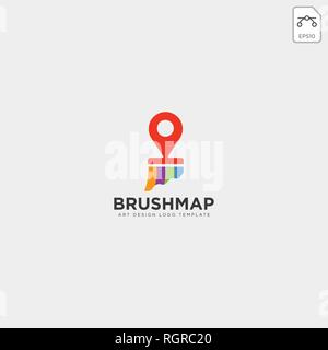 pin navigator paint logo template vector icon element - vector Stock Vector