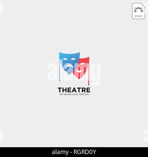 theater mask actor logo template vector icon element - vector Stock Vector