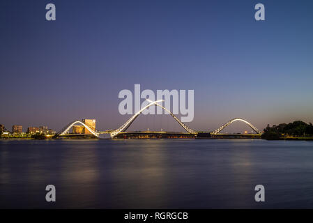 matagarup bridge in perth, australia at dusk Stock Photo