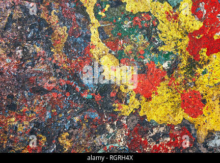 Abstractionism painting randomly formed by colored paint stains. Stock Photo