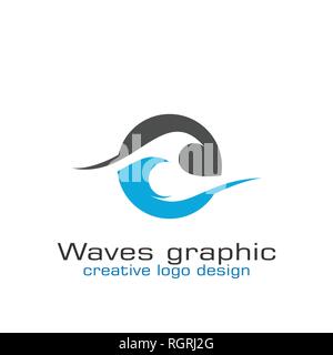 Waves logo vector design, logo for company. Stock Vector