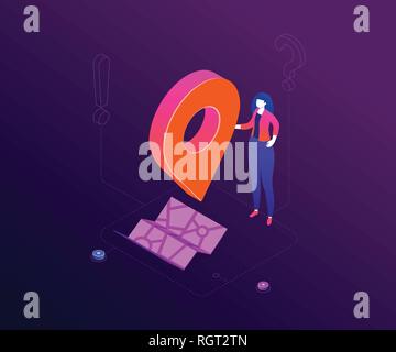 We are here - modern colorful isometric vector illustration Stock Vector