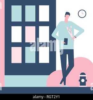 Dating app - flat design style colorful illustration Stock Vector