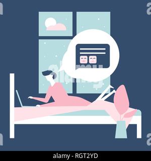 Dating app - flat design style colorful illustration Stock Vector