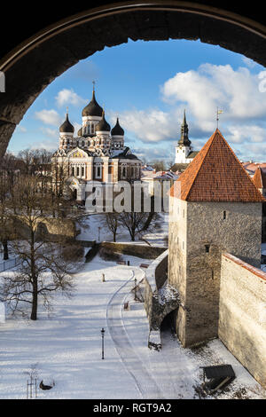 Viev of the Alexander Nevsky Cathedral from the Kiek in de Kök cannon tower in tallinn Stock Photo