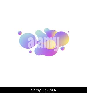 Abstract geometric shapes. Liquid gradient banners isolated on white. Fluid vector background. Gradient geometric banners with flowing liquid shapes Stock Vector