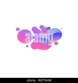 Abstract geometric shapes. Liquid gradient banners isolated on white. Fluid vector background. Gradient geometric banners with flowing liquid shapes Stock Vector