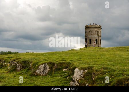 Solomon's Temple, Grinlow Tower,  a Victorian folly near the spa town of Buxton Peak District Derbyshire Stock Photo
