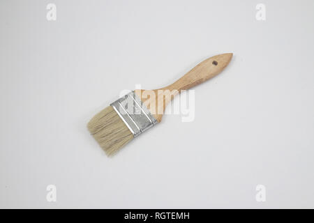 clean generic paint brush on white background used for painting, art and crafts, home improvement Stock Photo