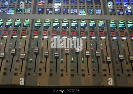 Digital Audio broadcast sound Mixing Console Stock Photo