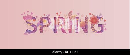 Spring card, papercut style. Stock Vector