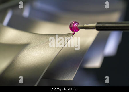 inspect dimension metal parts by CMM after machining process in industrial factory