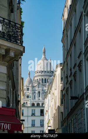 Afternoon exterior view of the Basilica of the Sacred Heart of Paris, France