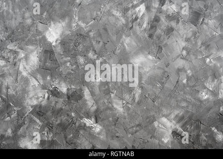 Gray seamless stone venetian texture. Concrete Smear Trowel Plaster Handmade Background. Stock Photo