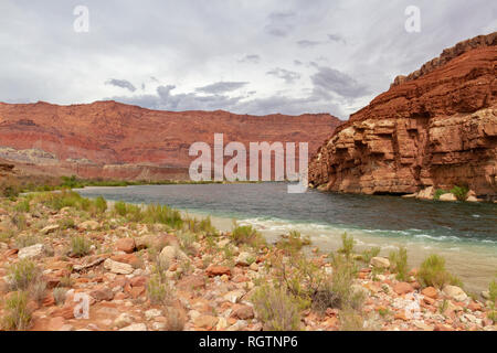 The Paria Riffle near Lee's Ferry, Colorado River, Glen Canyon Recreation Area, Arizona, United States. Stock Photo