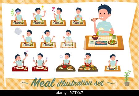 A set of chiropractor man about meals.Japanese and Chinese cuisine, Western style dishes and so on.It's vector art so it's easy to edit. Stock Vector