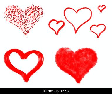 Happy Valentines Day romantic greeting card, ocins for congratulations. Retro vintage style. Vector Illustration, EPS 10 Stock Vector