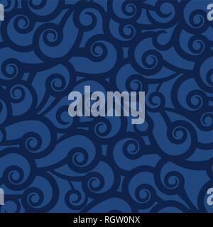 Dark indigo blue background with abstract pattern Stock Vector
