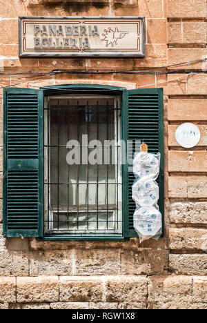 MENORCA-MAY 30:shop sign in Ciutadella,Menorca,May,30,2013. Stock Photo