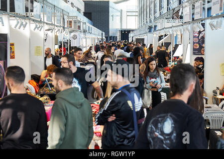 ALICANTE TATTOO FAIR CIRCA 2018 tattoo exibition with some artist and merchandising Stock Photo