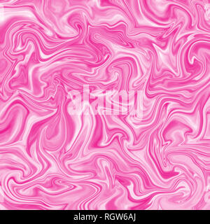 High resolution liquid marble texture design, pink marbling satin or silk-like surface. Vibrant abstract digital paint design background. Stock Photo