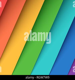 Set seven color paper. Rainbow. Stock Vector