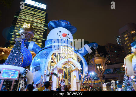 HONG KONG - CIRCA NOVEMBER, 2016: Christmas decorations at 1881 Heritage. Stock Photo