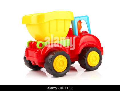 Colorful toy truck isolated on white background Stock Photo