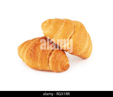 Plain croissant isolated on a white background Stock Photo