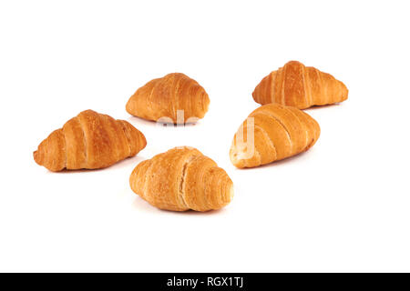 Plain croissant isolated on a white background Stock Photo