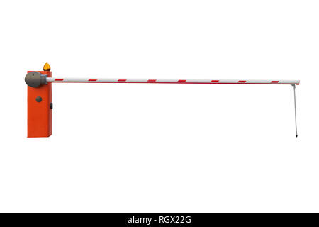 Closed car barrier isolated on white background Stock Photo