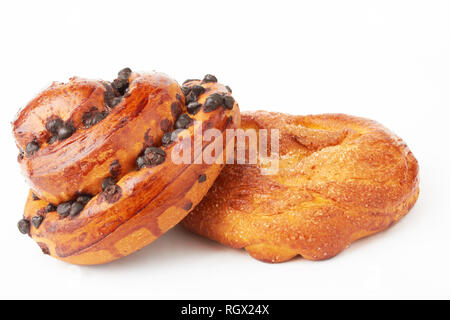cinnamon rolls on a white background Stock Photo