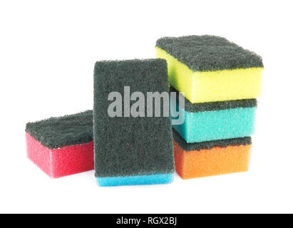 sponge for washing dishes isolated on white background Stock Photo