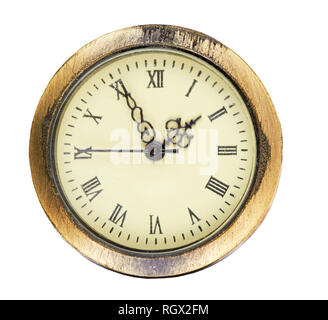Analog metal wall clock isolated on white background Stock Photo - Alamy