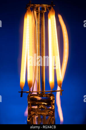 vintage led light bulb close up, macro art photo Stock Photo