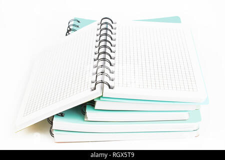 stack of ring binder book or notebook on white background Stock Photo