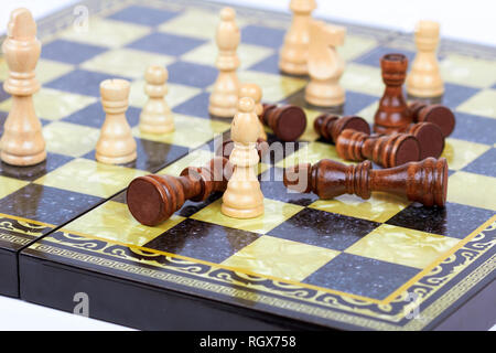 Photographed on a chess board on white Stock Photo