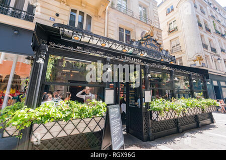 Paris, MAY 7: The famous L'Escargot Montorgueil restaurant is famous for snails on MAY 7, 2018 at Paris, France Stock Photo