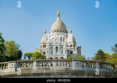 France, MAY 7: Afternoon exterior view of the Basilica of the Sacred Heart of Paris on MAY 7, 2018 at Paris, France