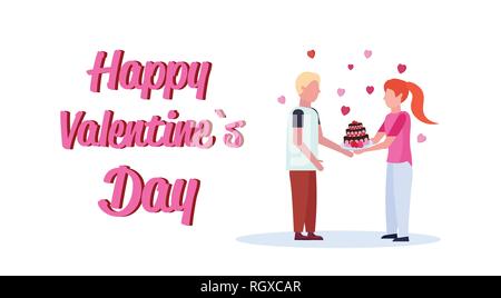 girl giving chocolate for valentine's day Stock Vector Image & Art - Alamy
